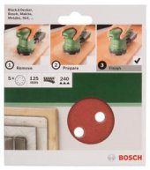 Bosch Makine Zımparası 125mm Zımpara 240K 5Li 2.609.256.A27 - 1