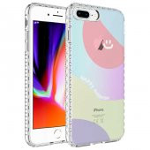 Apple iPhone 7 Plus Kılıf Airbag Kenarlı Renkli Desenli Silikon Zore Elegans Kapak - 6