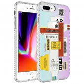 Apple iPhone 8 Plus Kılıf Airbag Kenarlı Renkli Desenli Silikon Zore Elegans Kapak - 9