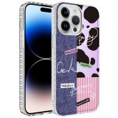 Apple iPhone 12 Pro Kılıf Airbag Kenarlı Renkli Desenli Silikon Zore Elegans Kapak - 3