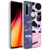 Xiaomi Redmi Note 8 Kılıf Airbag Kenarlı Renkli Desenli Silikon Zore Elegans Kapak - 3