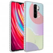 Xiaomi Redmi Note 8 Pro Kılıf Airbag Kenarlı Renkli Desenli Silikon Zore Elegans Kapak - 6