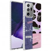 Galaxy Note 20 Ultra Kılıf Airbag Kenarlı Renkli Desenli Silikon Zore Elegans Kapak - 3