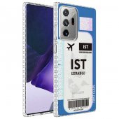 Galaxy Note 20 Ultra Kılıf Airbag Kenarlı Renkli Desenli Silikon Zore Elegans Kapak - 5