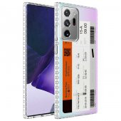 Galaxy Note 20 Ultra Kılıf Airbag Kenarlı Renkli Desenli Silikon Zore Elegans Kapak - 10