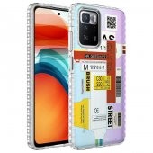 Xiaomi Redmi 10 Kılıf Airbag Kenarlı Renkli Desenli Silikon Zore Elegans Kapak - 9