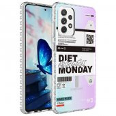 Galaxy A32 4G Kılıf Airbag Kenarlı Renkli Desenli Silikon Zore Elegans Kapak - 2