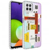 Galaxy M12 Kılıf Airbag Kenarlı Renkli Desenli Silikon Zore Elegans Kapak - 9