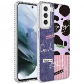 Galaxy S21 FE Kılıf Airbag Kenarlı Renkli Desenli Silikon Zore Elegans Kapak - 3