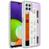 Galaxy M12 Kılıf Airbag Kenarlı Renkli Desenli Silikon Zore Elegans Kapak - 10