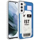 Galaxy S21 FE Kılıf Airbag Kenarlı Renkli Desenli Silikon Zore Elegans Kapak - 5