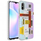 Xiaomi Redmi 9A Kılıf Airbag Kenarlı Renkli Desenli Silikon Zore Elegans Kapak - 9