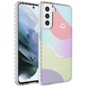 Galaxy S21 FE Kılıf Airbag Kenarlı Renkli Desenli Silikon Zore Elegans Kapak - 6