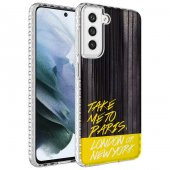 Galaxy S21 FE Kılıf Airbag Kenarlı Renkli Desenli Silikon Zore Elegans Kapak - 8