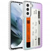 Galaxy S21 FE Kılıf Airbag Kenarlı Renkli Desenli Silikon Zore Elegans Kapak - 10