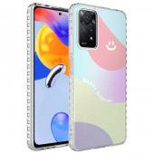 Xiaomi Redmi Note 11 Global Kılıf Airbag Kenarlı Renkli Desenli Silikon Zore Elegans Kapak - 6