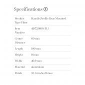 Furnipart Kulp Edge Straight 100mm Fırçalı Altın thumbnail 3