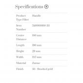 Furnipart Kulp Metro 160mm Fırçalı Altın thumbnail 3