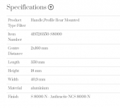 Furnipart Kulp Edge Straight 350mm Antrasit thumbnail 2