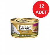 Gourmet Gold Çifte Lezzet Ciğerli Ve Tavşanlı Kedi Yaş Maması 85 Gr 12 Li - 1