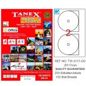 Tanex Cd Etiketi Laser-Copy-Inkjet 100 YP 117 MM TW-3117 - 1