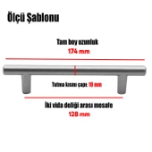 Gül Boylu Mobilya Mutfak Dolap Çekmece Dolabı Metal Kulpu Kulbu Kulpları Mat Krom (128 MM-12.8 CM) - 3