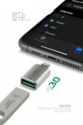 Powerway Lightning to Usb 3.0 (YÜKSEK HIZLI) Veri Aktarımı Apple Uyumlu Otg Çevirici Dönüştürücü - 2