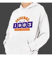 Kişiye Özel Tarih Baskılı Kapşonlu Beyaz Unisex Sweatshirt HK2360 - 1