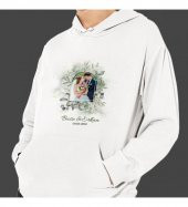Kişiye Özel Fotoğraf Baskılı Kapşonlu Beyaz Unisex Sweatshirt HK2358 - 2