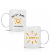 Kişiye Özel Doğdu Güneşim Porselen Beyaz Kupa Bardak HK2350 - 3