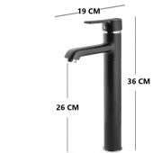 Venita Çanak Tipi Yüksek Lavabo Batarya Siyah - 2