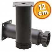 Mobilya Koltuk Metal Destek Ayağı Ayarlanabilir Siyah Ayak 12 cm - 1