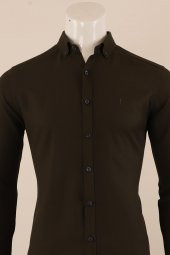 Uzun Kol Slim Fit Desenli Gömlek - 11