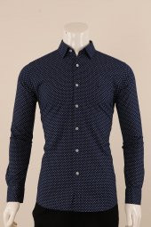 Uzun Kol Slim Fit Desenli Gömlek - 2