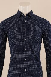 Uzun Kol Slim Fit Desenli Gömlek - 3