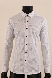 Uzun Kol Slim Fit Desenli Gömlek - 6