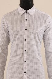 Uzun Kol Slim Fit Desenli Gömlek - 7