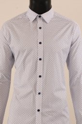 Uzun Kol Slim Fit Desenli Gömlek - 11