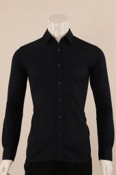 Uzun Kol Slim Fit Desenli Gömlek - 1