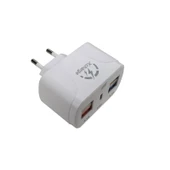 220v to 4 port usb yüksek hızlı soket şarj+Type C 5v 3.1A şarj adaptörü - 4
