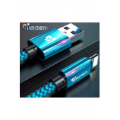 Tiegem Iphone Uyumlu Usb Hızlı Şarj Ve Data Kablosu-mavi-1 Metre - 2