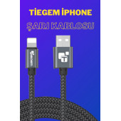 Tiegem Iphone Uyumlu Usb Hızlı Şarj Ve Data Kablosu-gri-1 Metre - 1