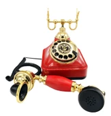 Kırmızı Retro Çevirmeli Telefon - 2