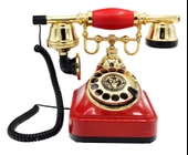Kırmızı Retro Çevirmeli Telefon - 1