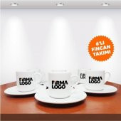 Firma Logo Baskılı 6'lı Kahve Fincan Seti-012 - 1