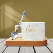 Love Temalı Kahve Fincanı-004 - 1