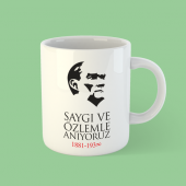 10 Kasım Atatürk Beyaz Bardak Kupa 6 - 1