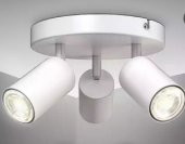 MYLİGHTS  MAT BEYAZ LED AVİZE LED SPOT ÜÇLÜ HAREKETLİ METAL GÜNIŞIĞI AMPULLÜ thumbnail 1