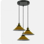 mylights modern spor  üçlü metal sarkıt avize sarı başlıklı - 1