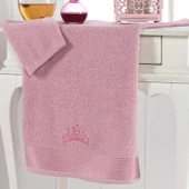 NevresimEv Taç Serisi Nakışlı 2 Parça Tek Kişilik Bornoz Seti Gülkurusu - 4